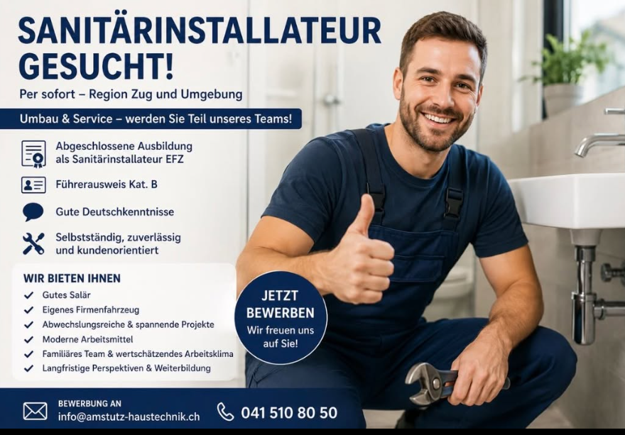 Offene Stelle bei Amstutz Haustechnik
